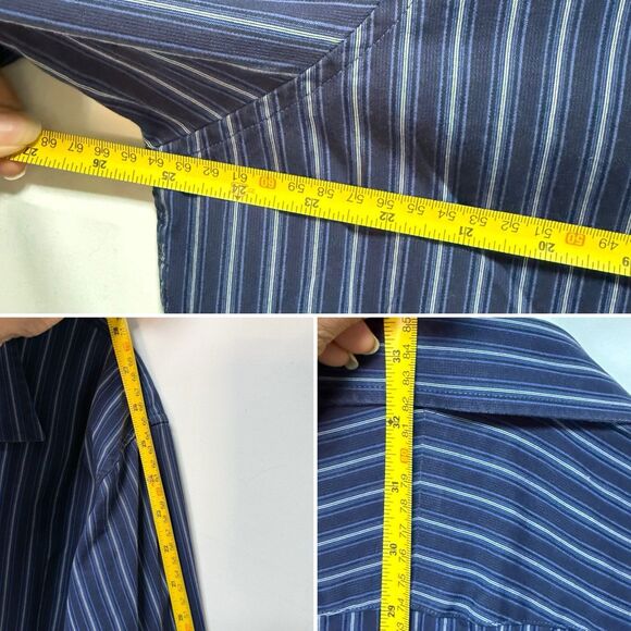 Mens Apt 9 Button Up Casual Shirt - Long Sleeve - Size XL Blue Striped - Picture 10 of 16